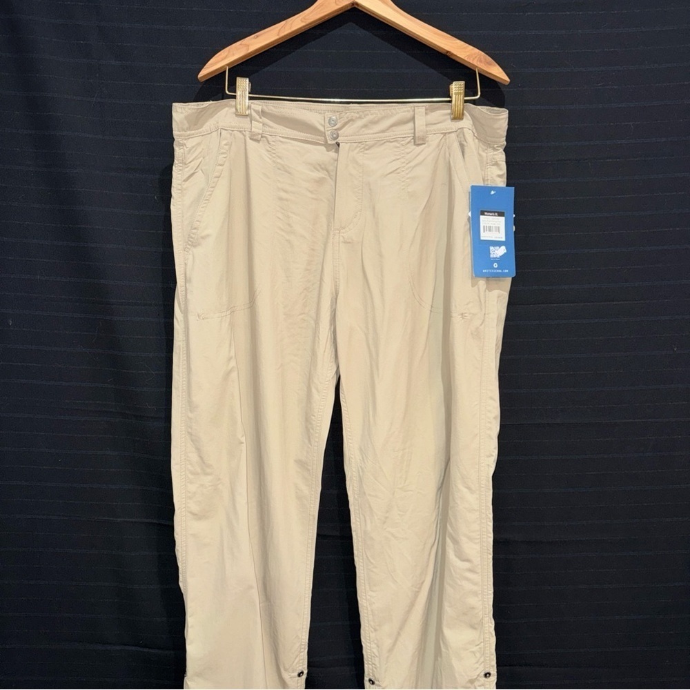 NWT White Sierra Roll Up Tan Khaki Hiking Performance Pant Women’s XL Gorpcore